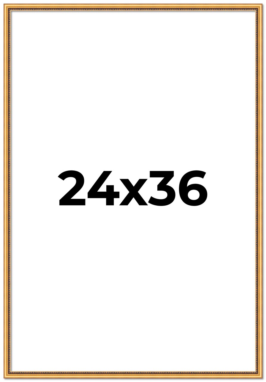 24x36 Classic Modern Gold Picture Frame - UV Acrylic, Foam Board Backing, Hanging Hardware